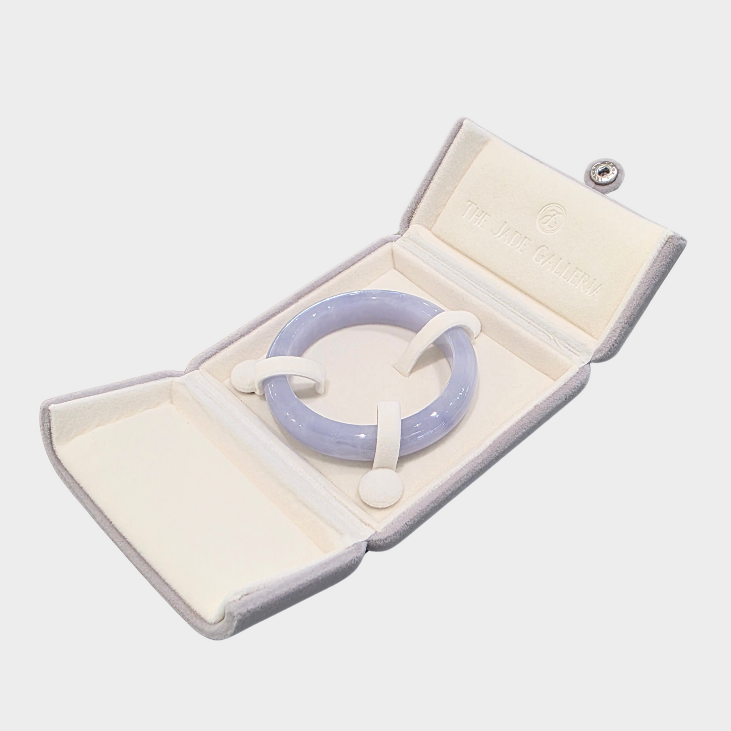 Lavender Jadeite Jade Bangle - 55mm Half Round