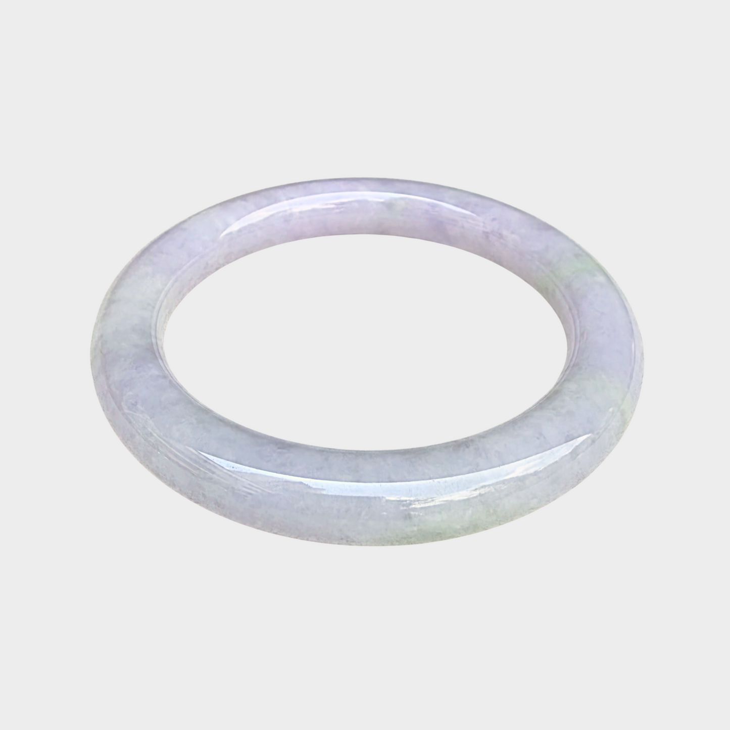 Lavender Jadeite Jade Bangle - 63mm Round