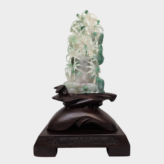 "The Resilient Bamboo Shoots" Jadeite Jade Display