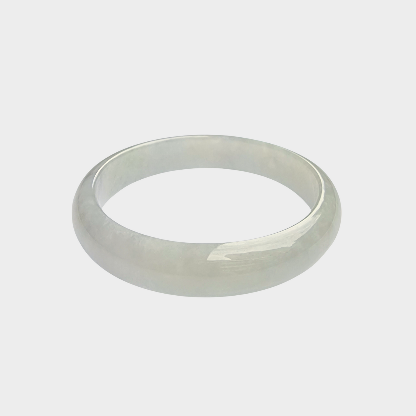 Icy Jadeite Jade Bangle - 53mm Oval