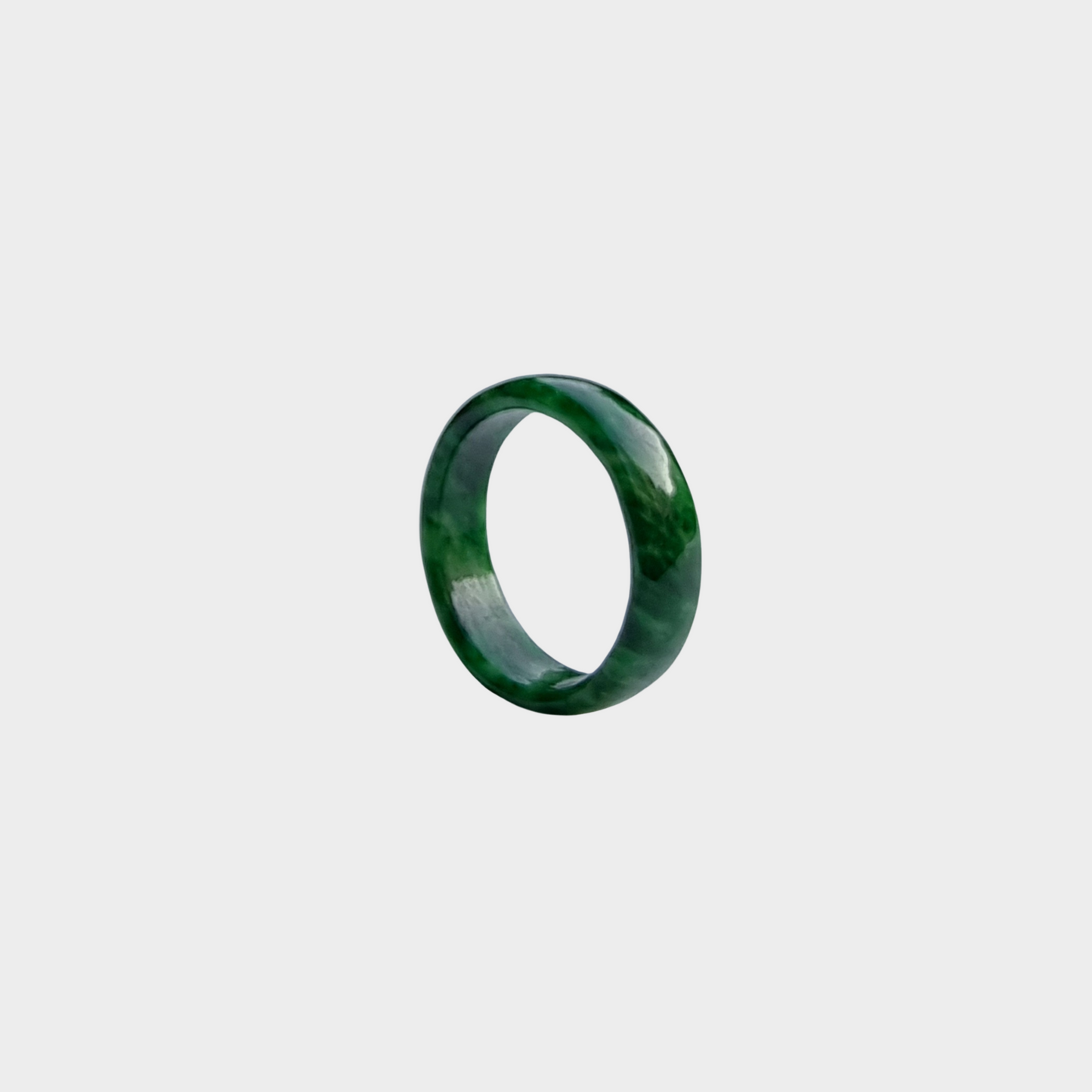Flower Green Jadeite Jade Abacus Ring