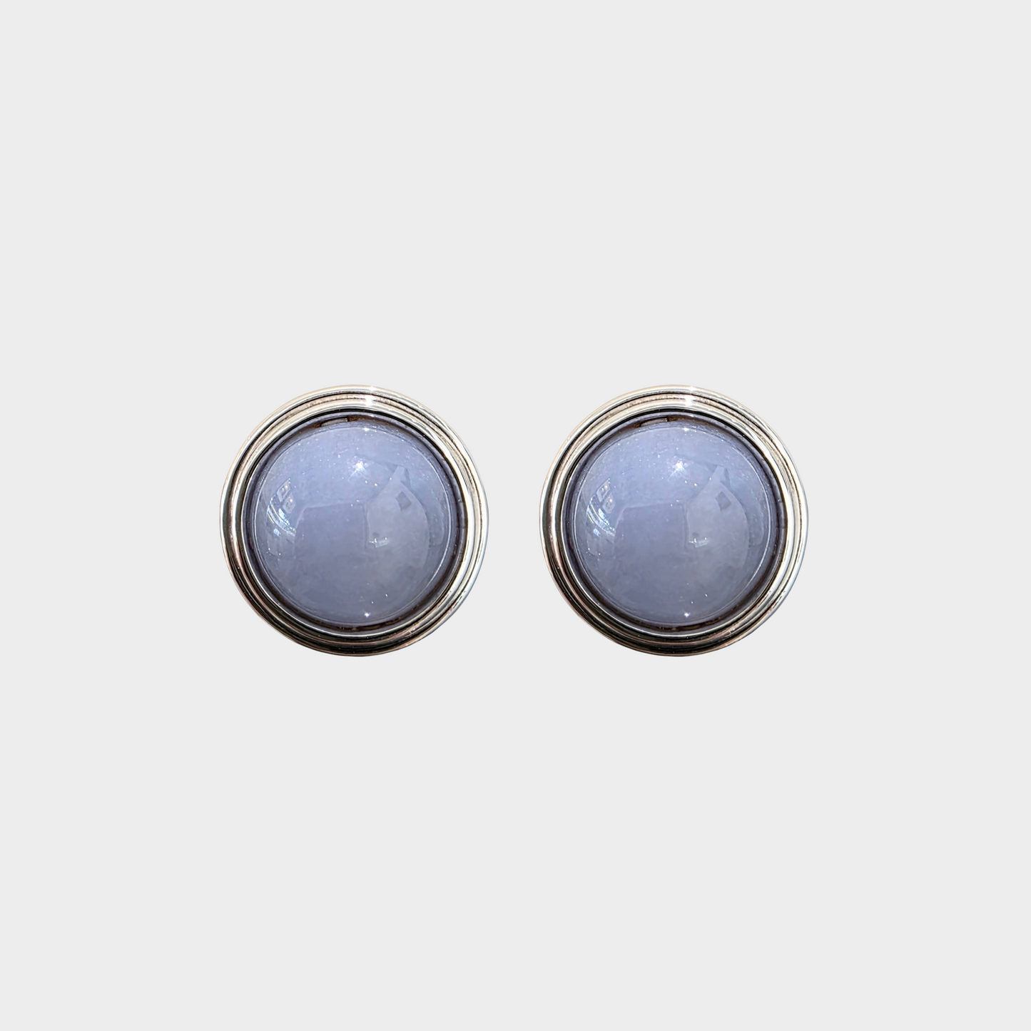Lavender Jadeite Jade Cufflinks in White Gold