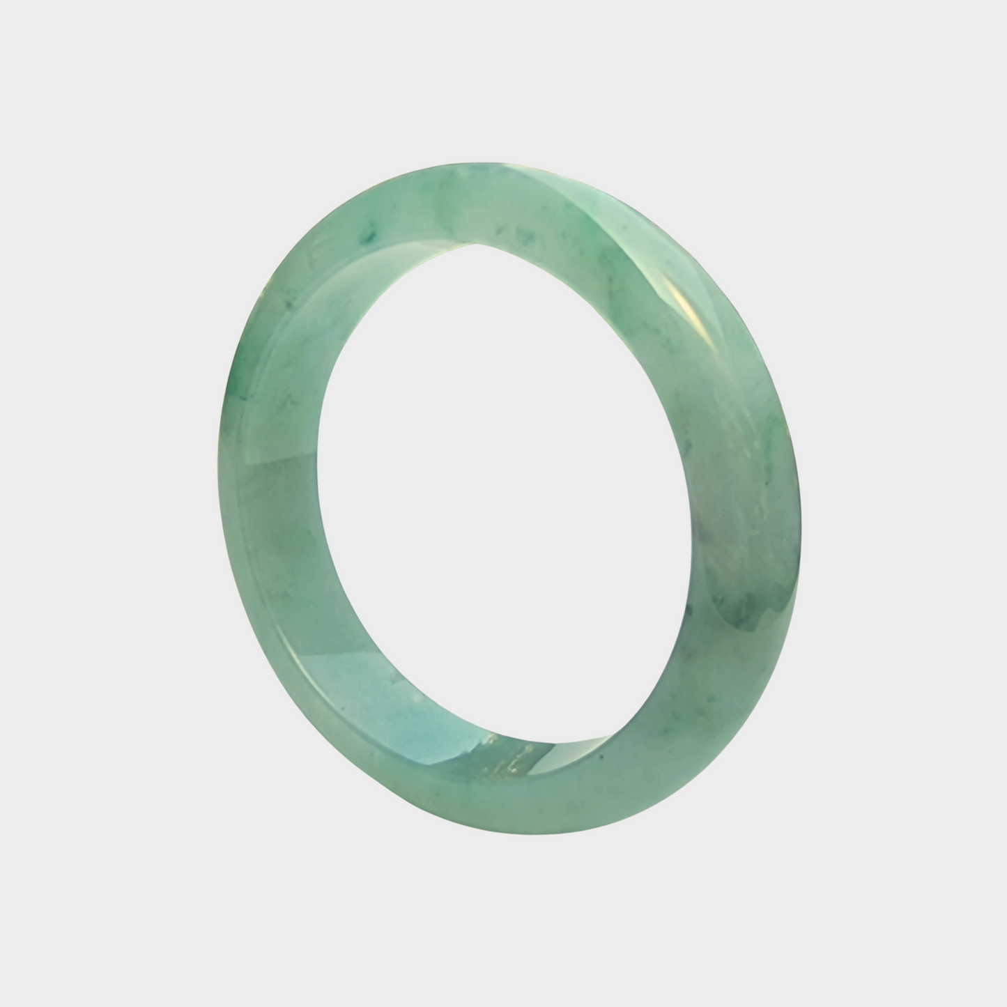 Green Jadeite Jade Bangle - 58mm Half Round