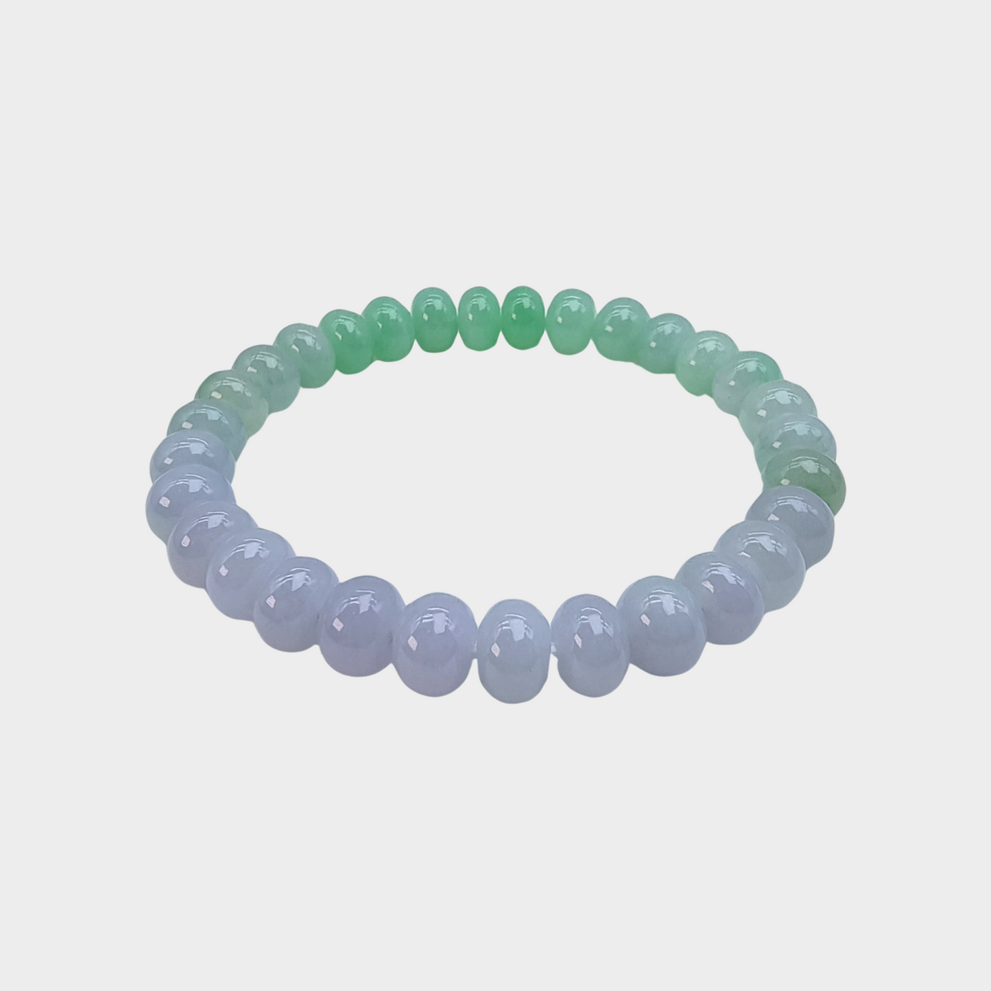 Green and Lavender Jadeite Jade Beads Bracelet