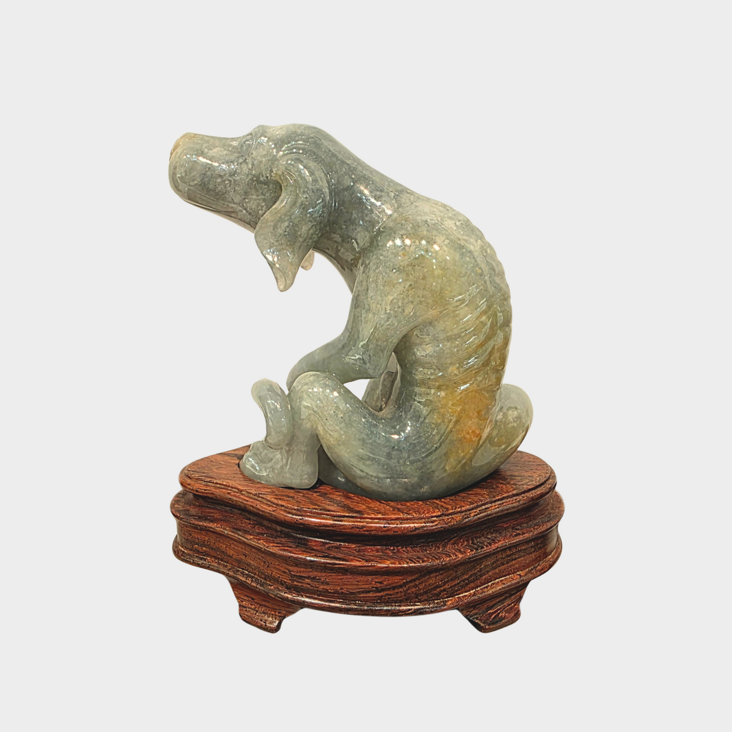 "The Starving Dog" Jadeite Jade Display