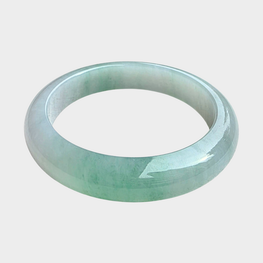 Green Jadeite Jade Bangle - 56mm Flat