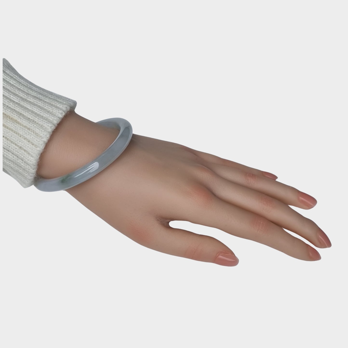 Icy Jadeite Jade Bangle - 56mm Round