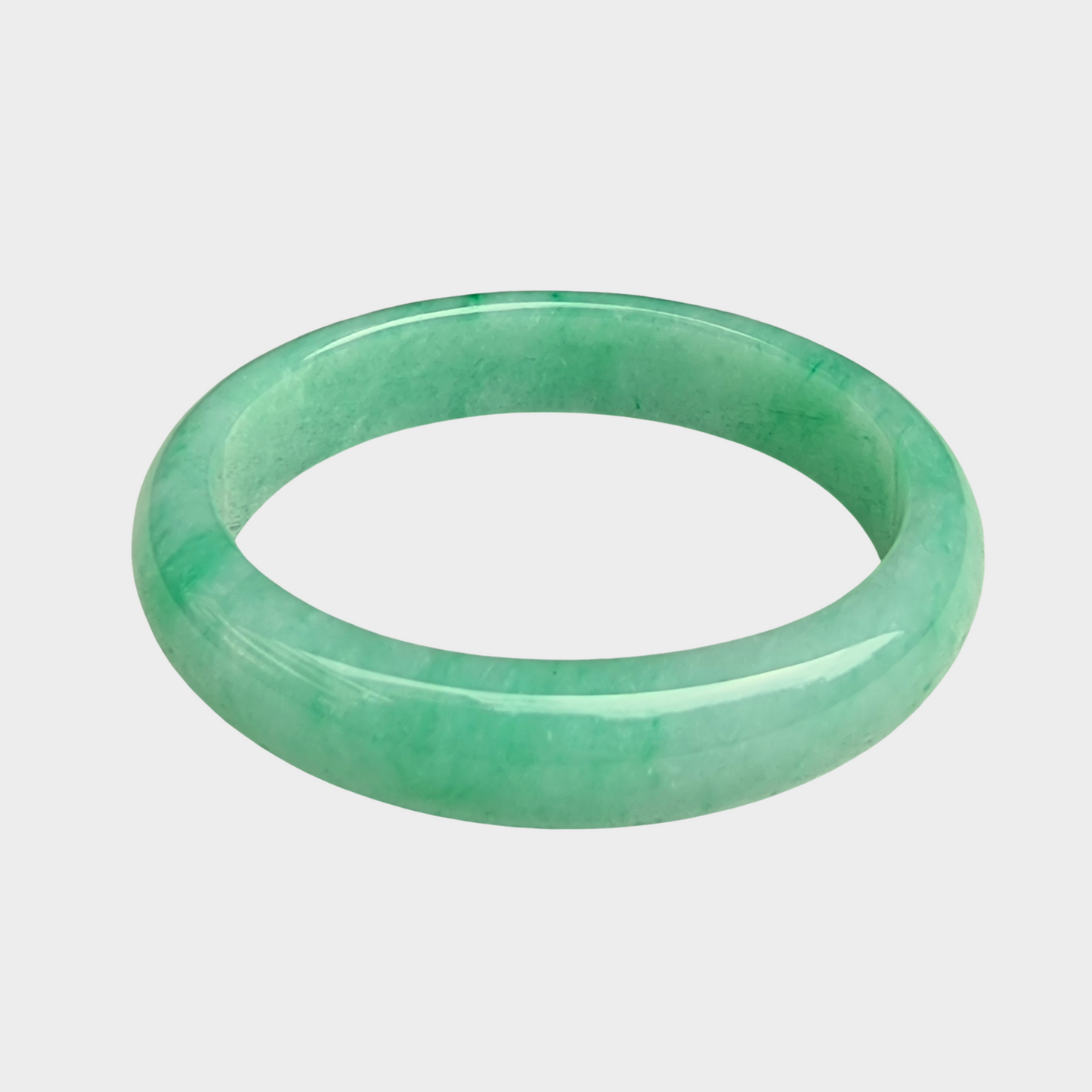 Apple Green Jadeite Jade Bangle - 54mm Oval