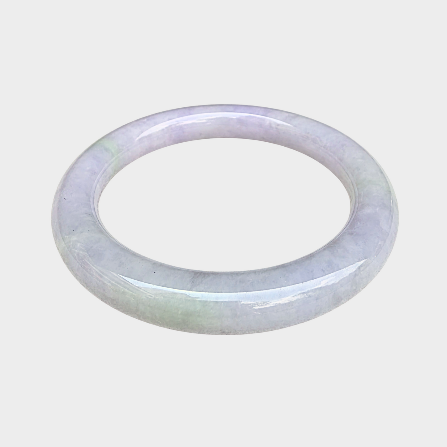 Lavender Jadeite Jade Bangle - 63mm Round