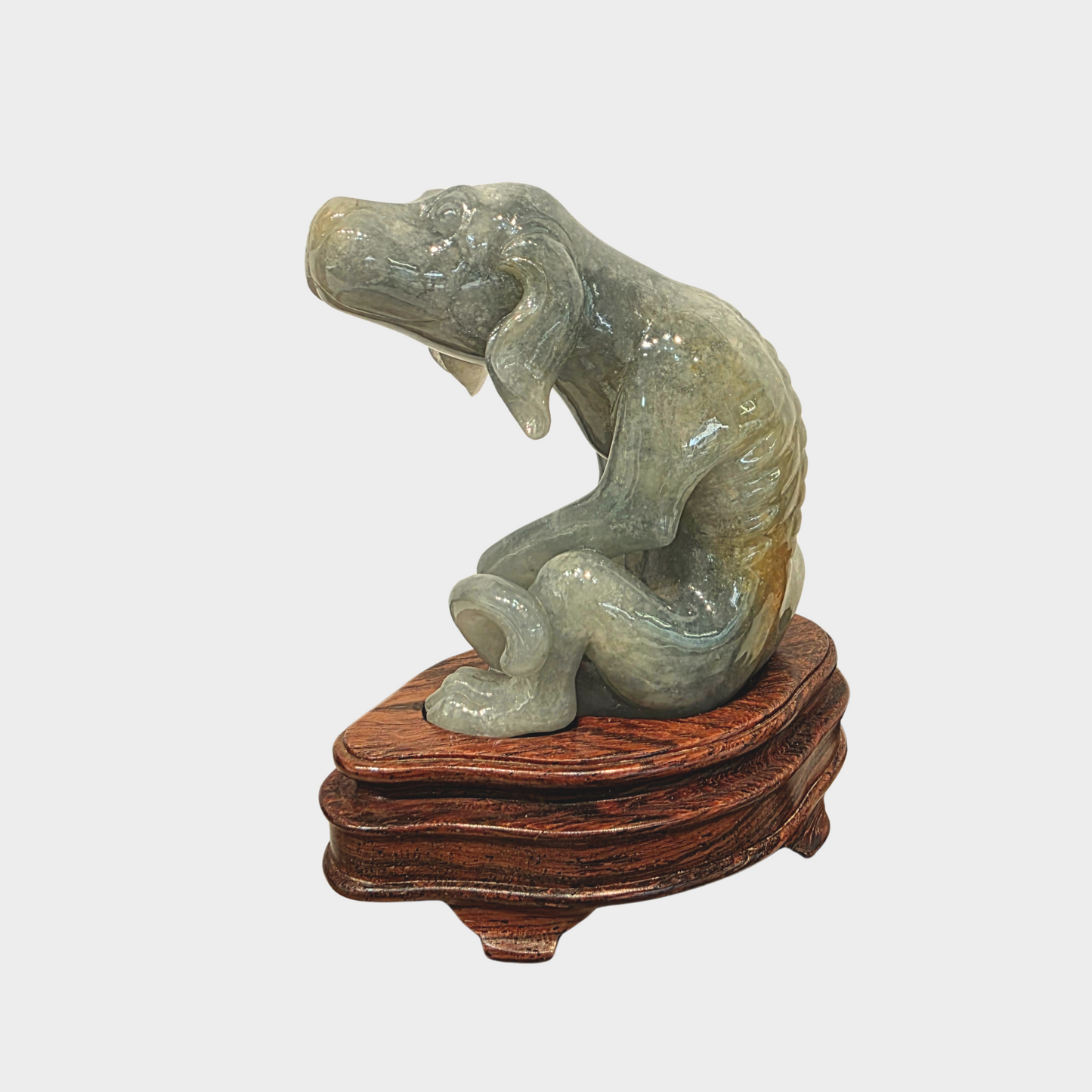 "The Starving Dog" Jadeite Jade Display