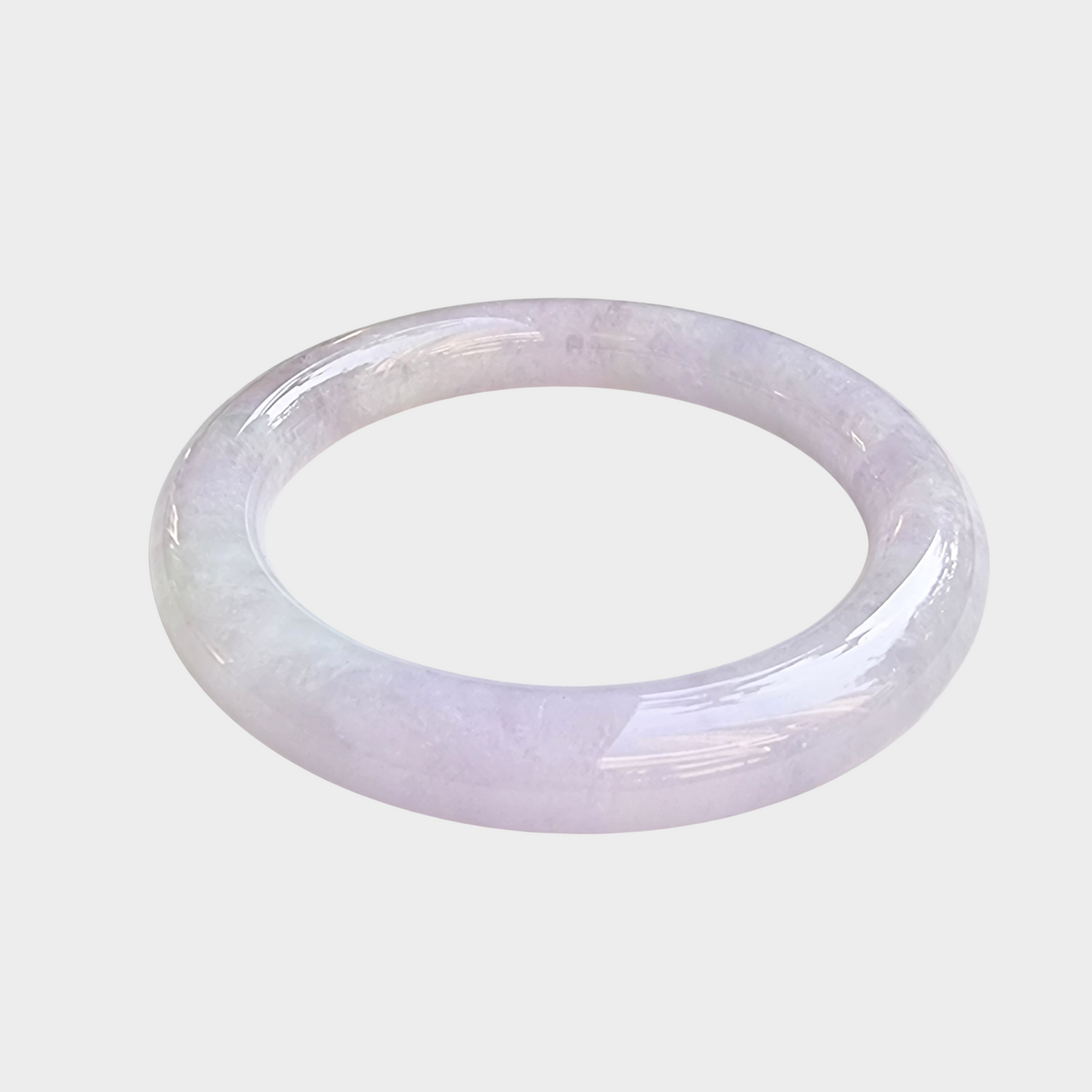 Lavender Jadeite Jade Bangle - 55mm Round