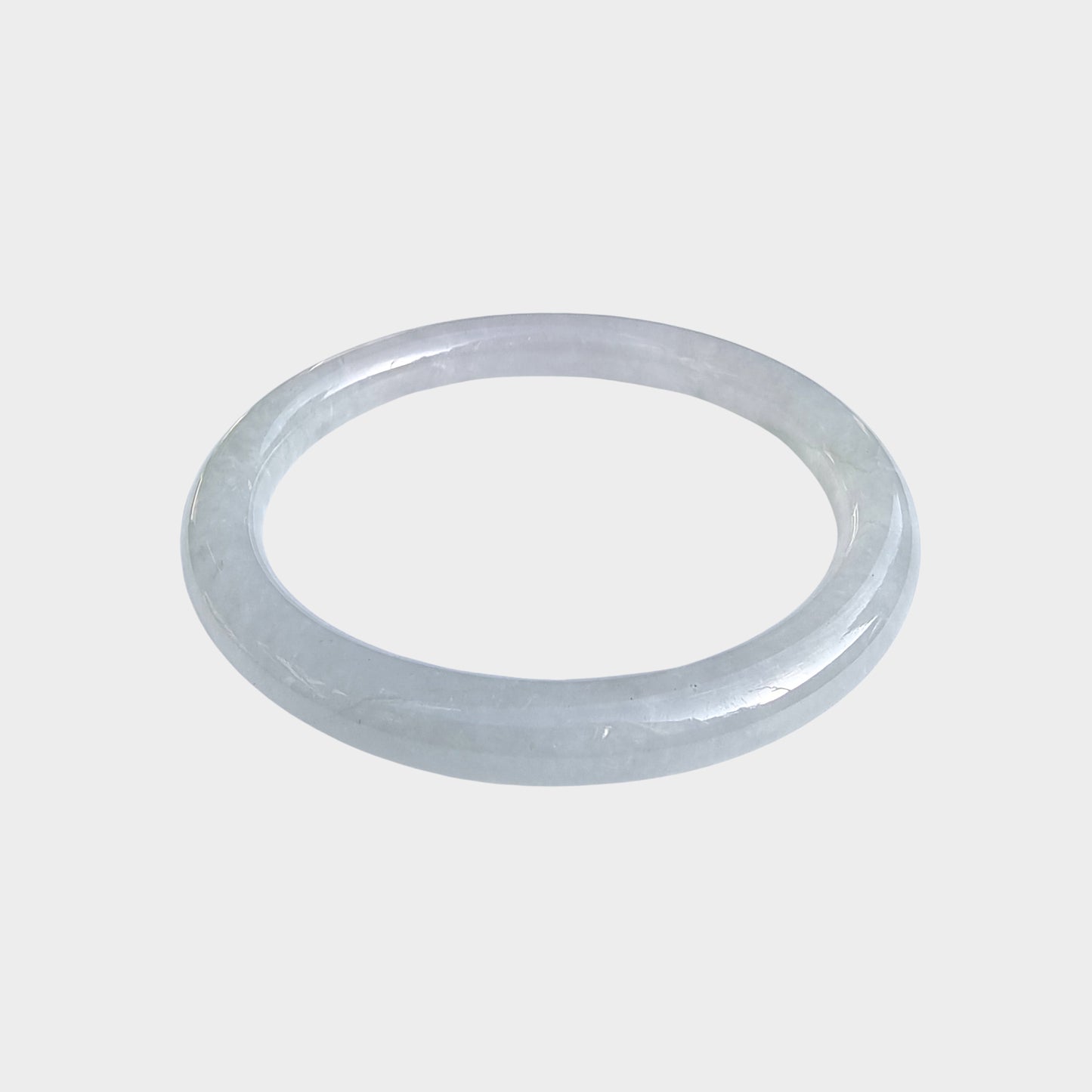 Icy Jadeite Jade Bangle - 51mm Oval