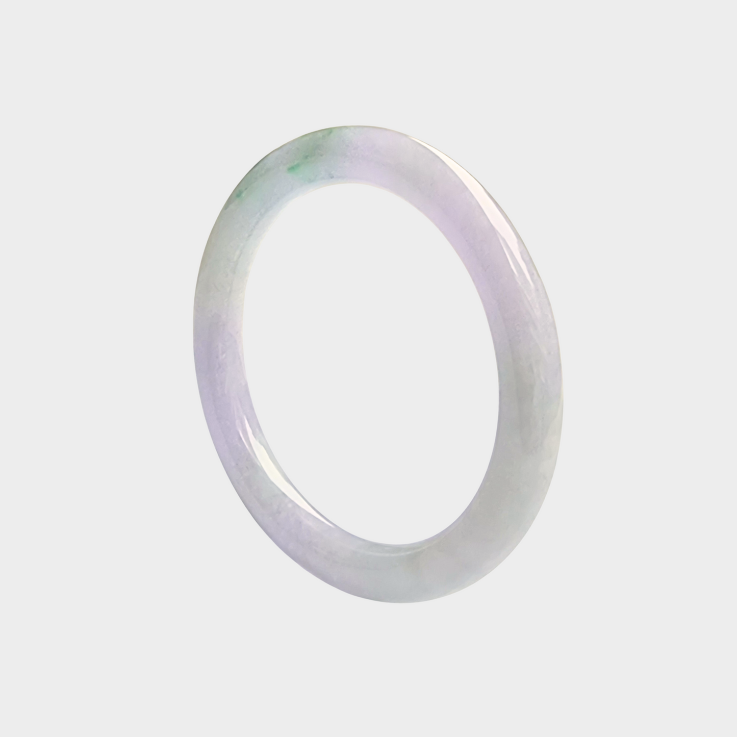Lavender Jadeite Jade Bangle - 55mm Round