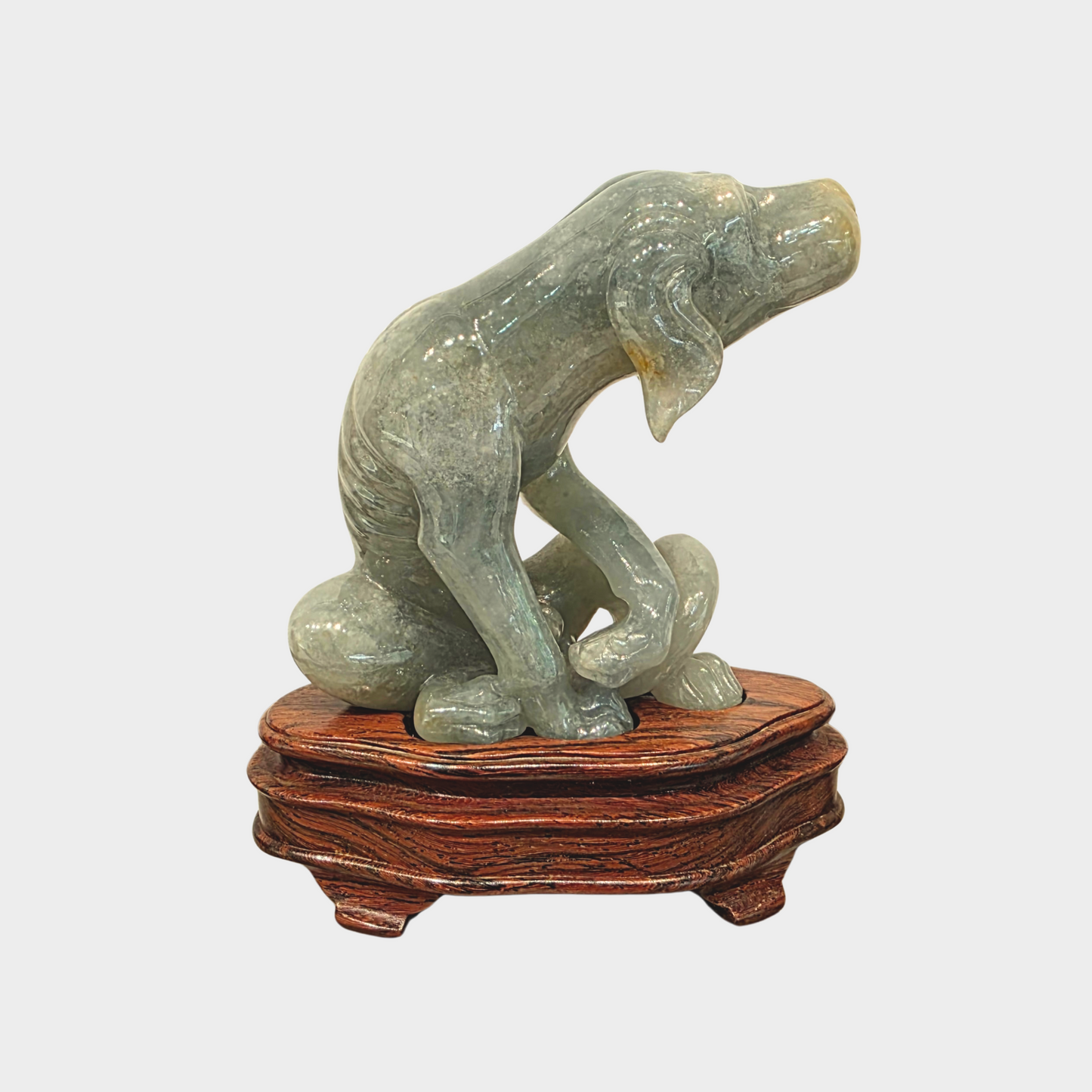 "The Starving Dog" Jadeite Jade Display