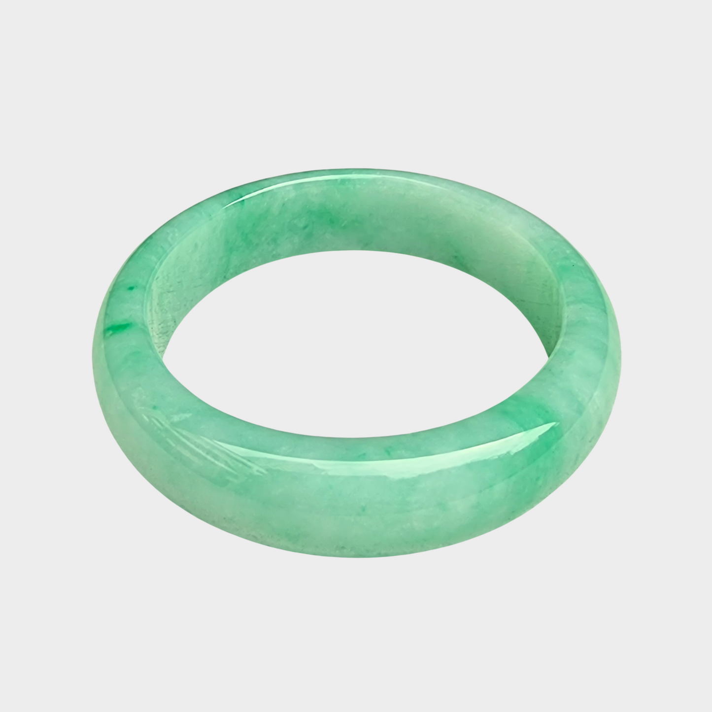 Apple Green Jadeite Jade Bangle - 54mm Oval