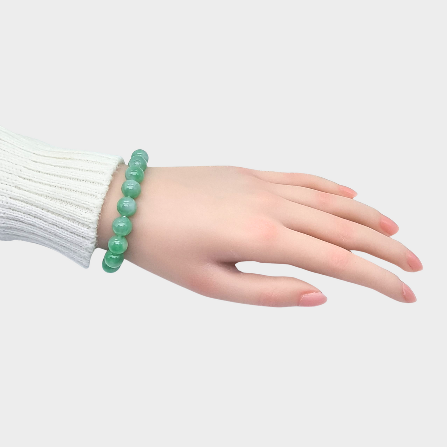 Green Jadeite Jade Beads Bracelet