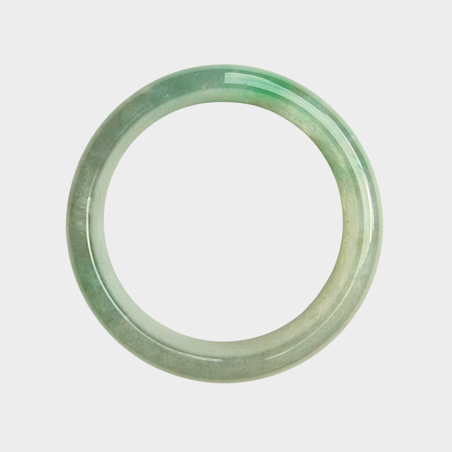 Green Jadeite Jade Bangle - 57mm Half Round