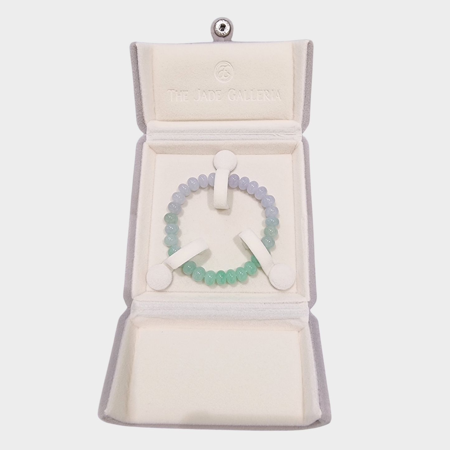 Green and Lavender Jadeite Jade Beads Bracelet