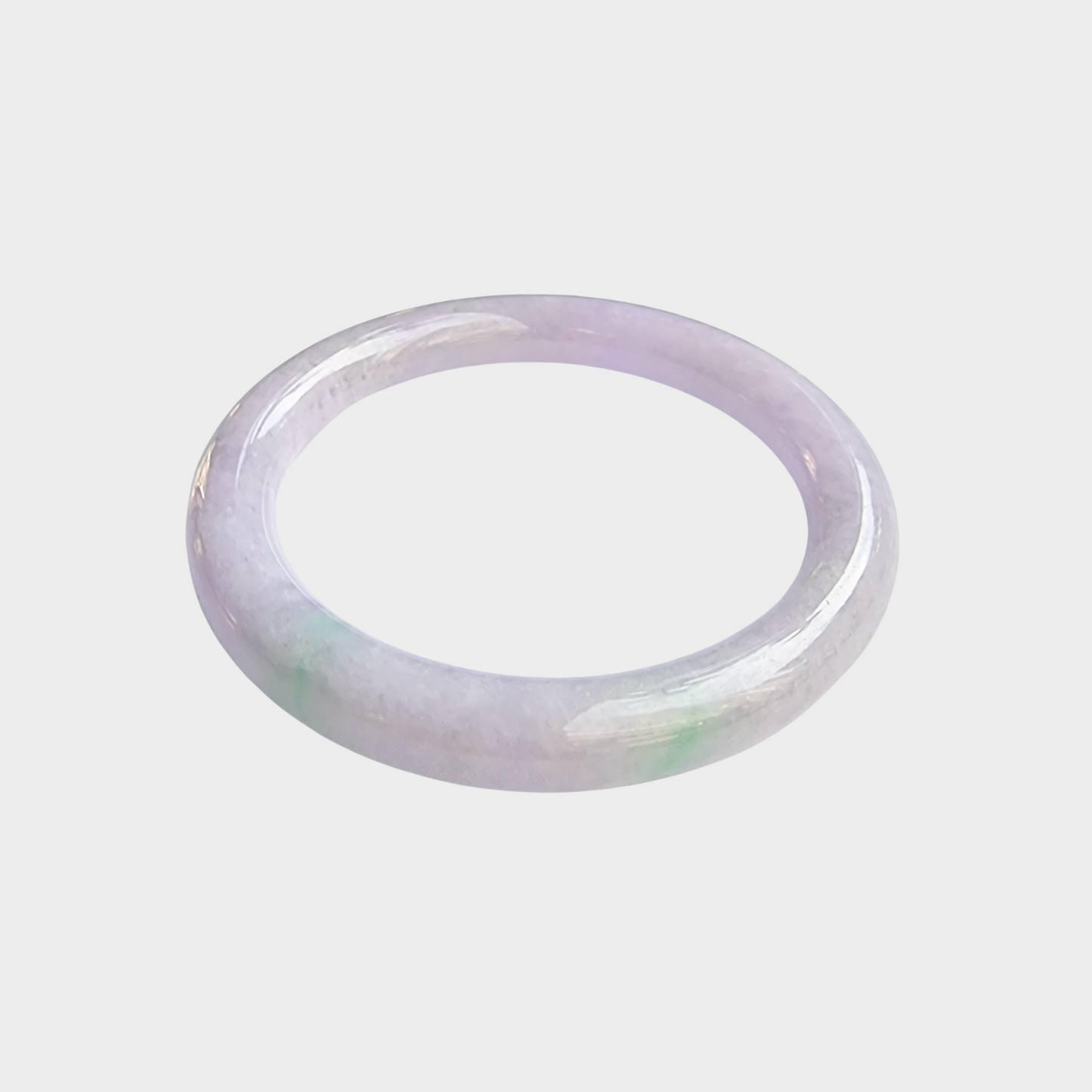 Lavender Jadeite Jade Bangle - 55mm Round