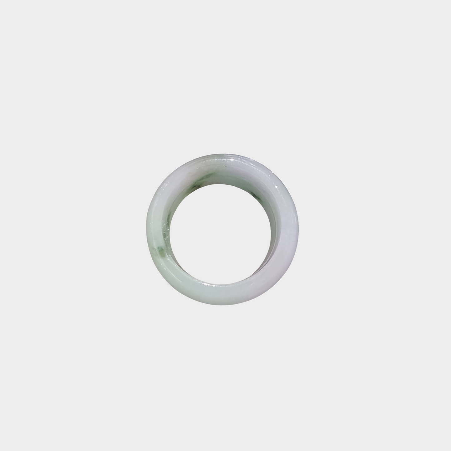 Green and White Jadeite Jade Abacus Ring