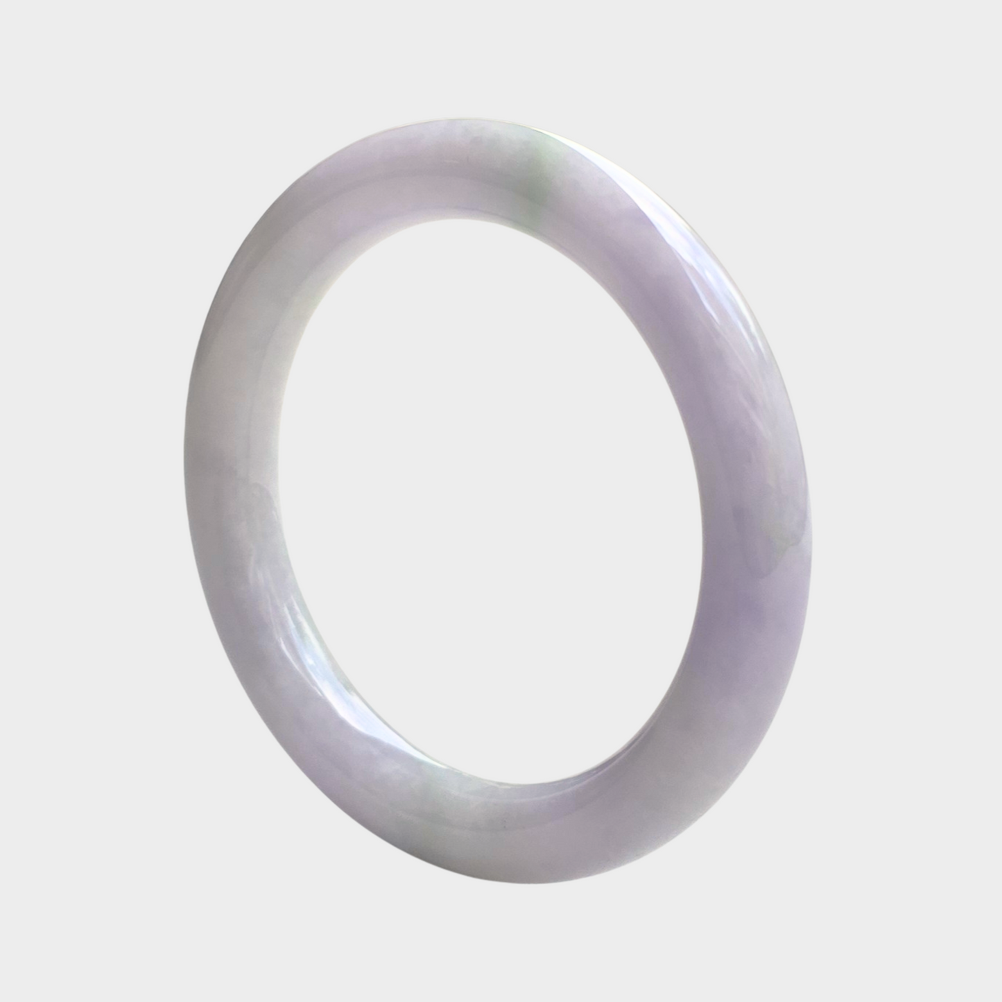 Lavender Jadeite Jade Bangle - 63mm Round