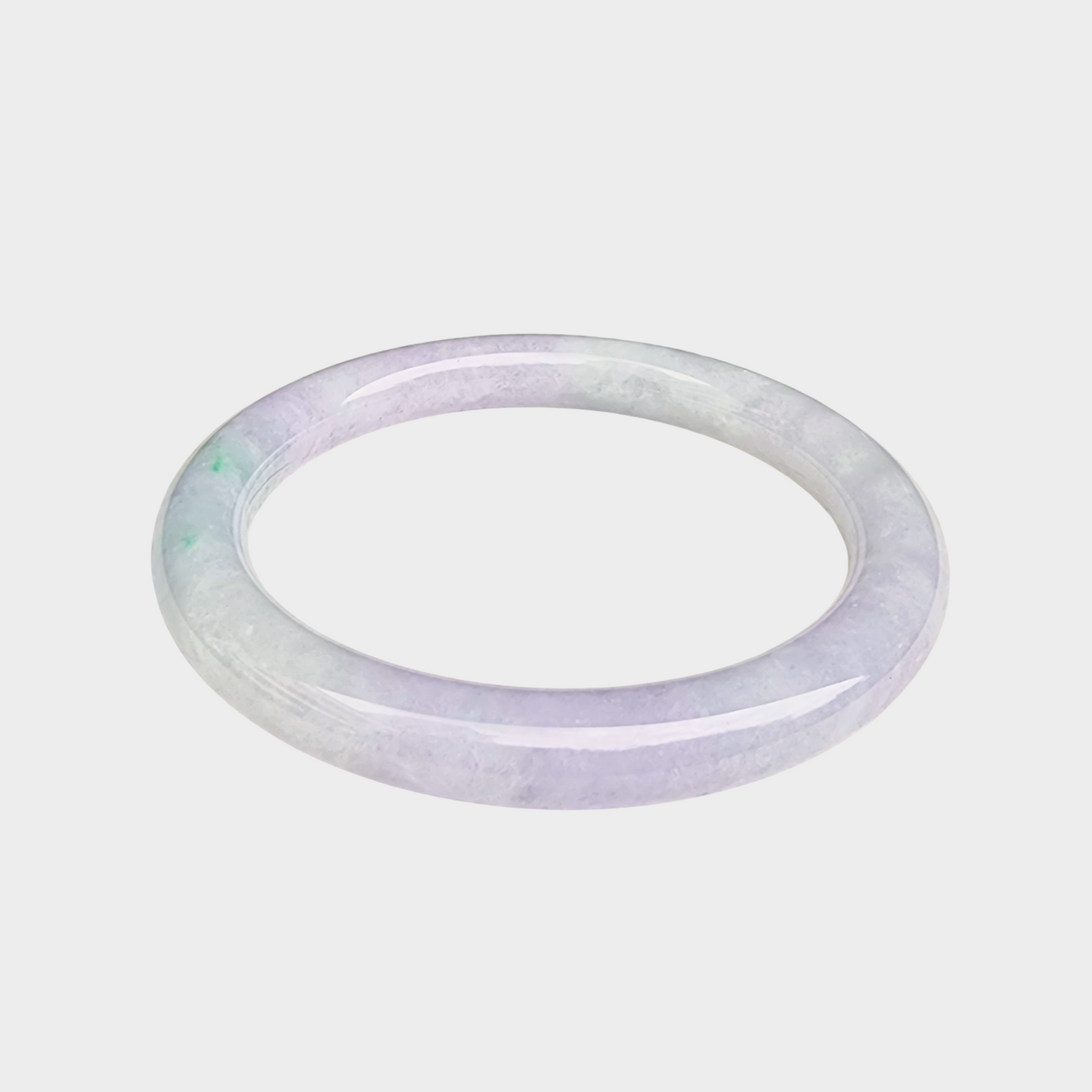 Lavender Jadeite Jade Bangle - 55mm Round