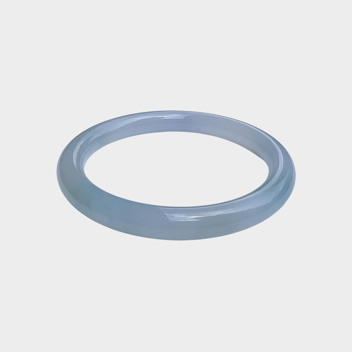 Icy Jadeite Jade Bangle - 56mm Round