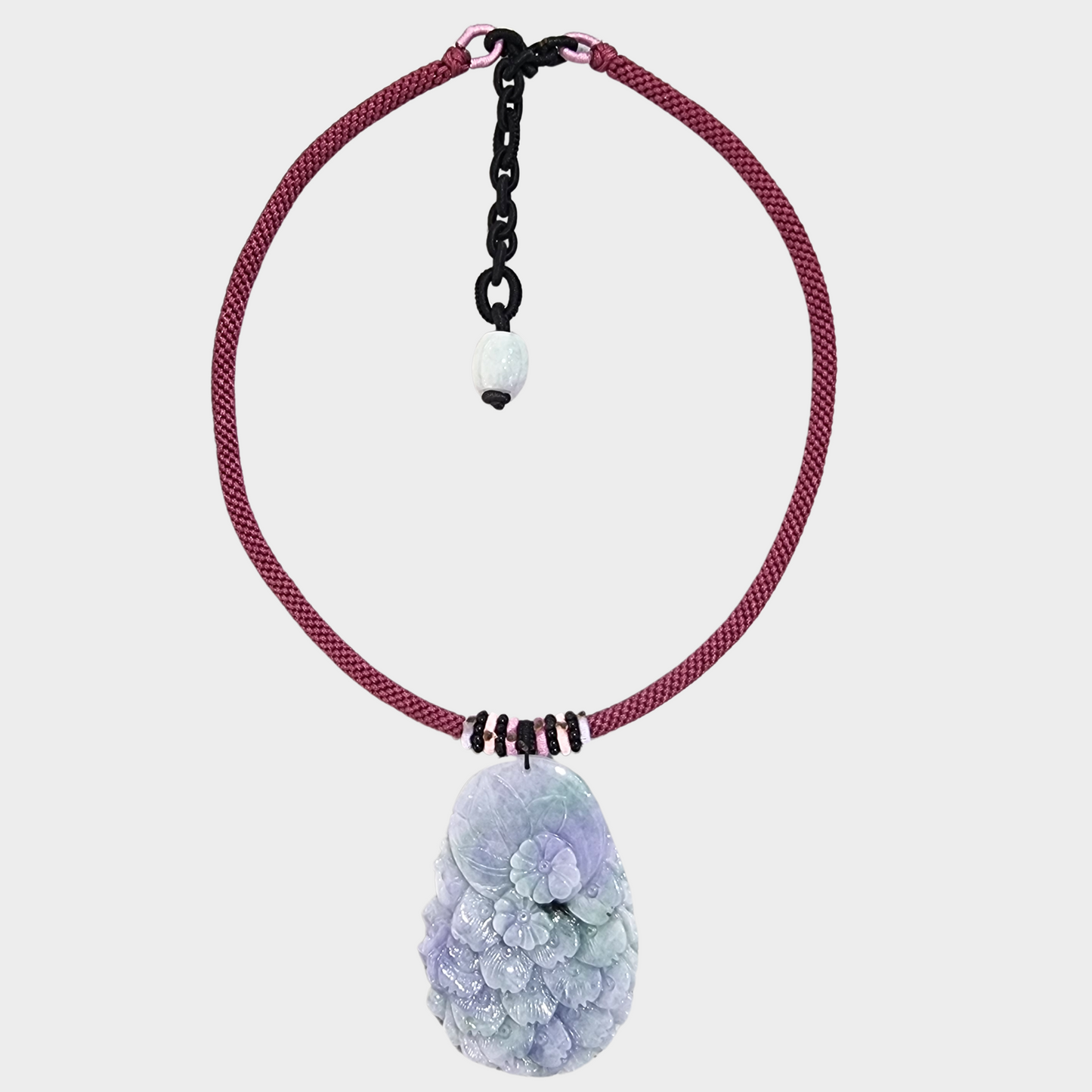 "The Majestic Peacock" Jadeite Jade Pendant in Chinese Knot Design