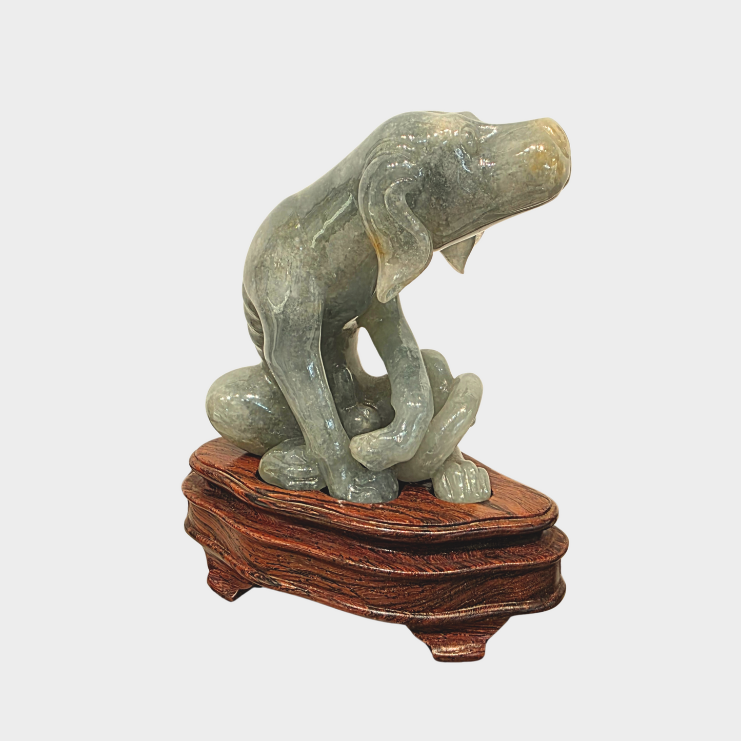 "The Starving Dog" Jadeite Jade Display