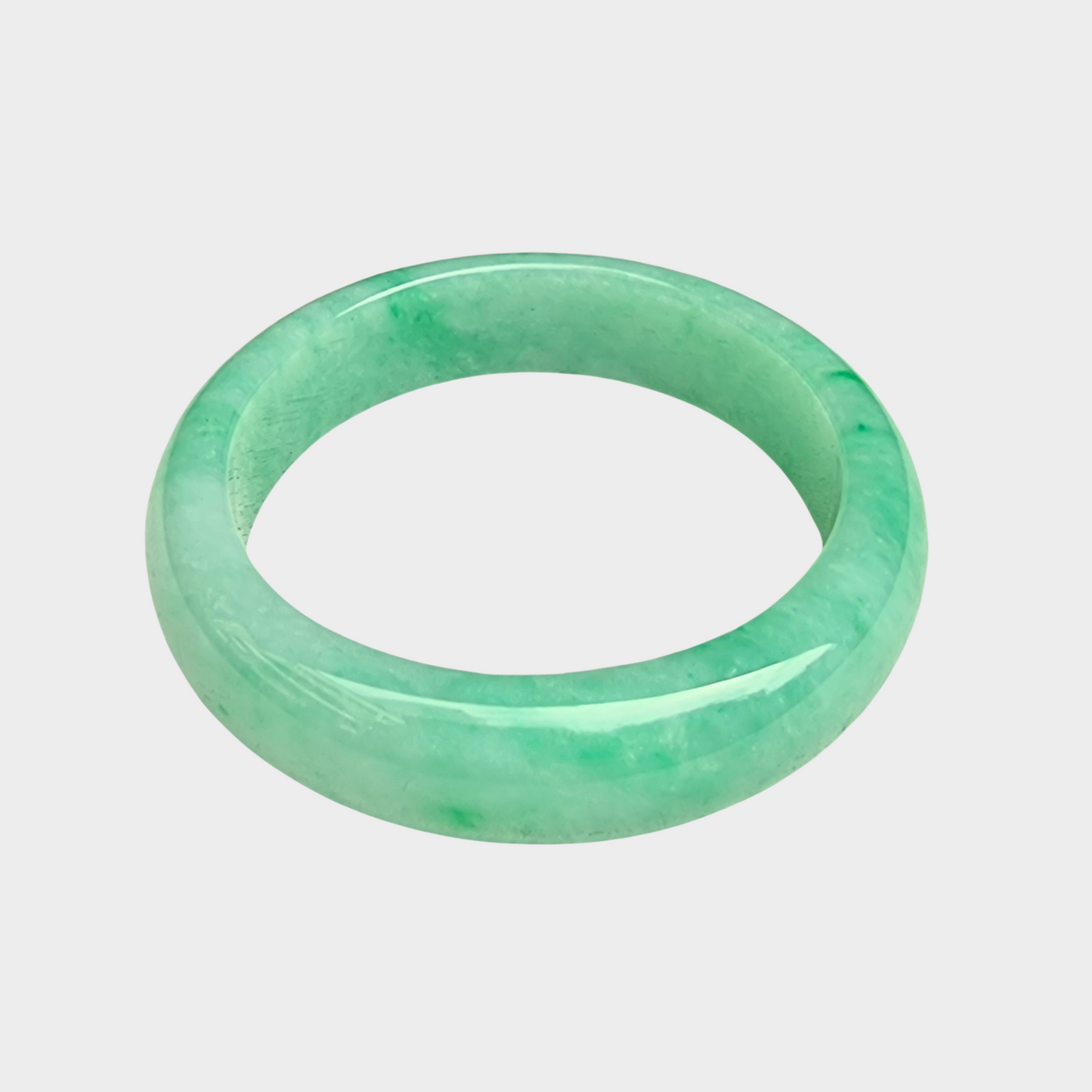 Apple Green Jadeite Jade Bangle - 54mm Oval
