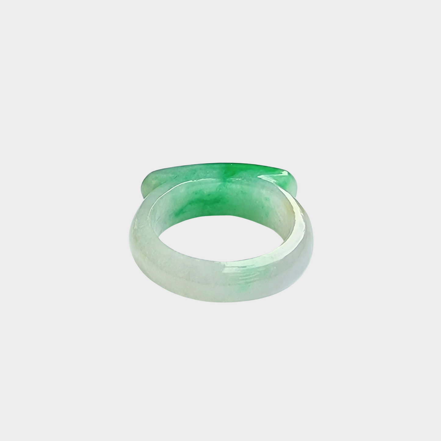 Apple Green Jadeite Jade Saddle Ring