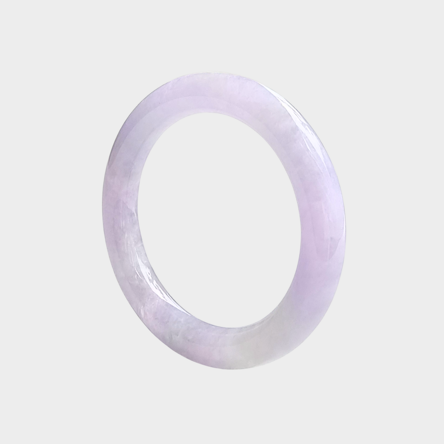 Lavender Jadeite Jade Bangle - 55mm Round