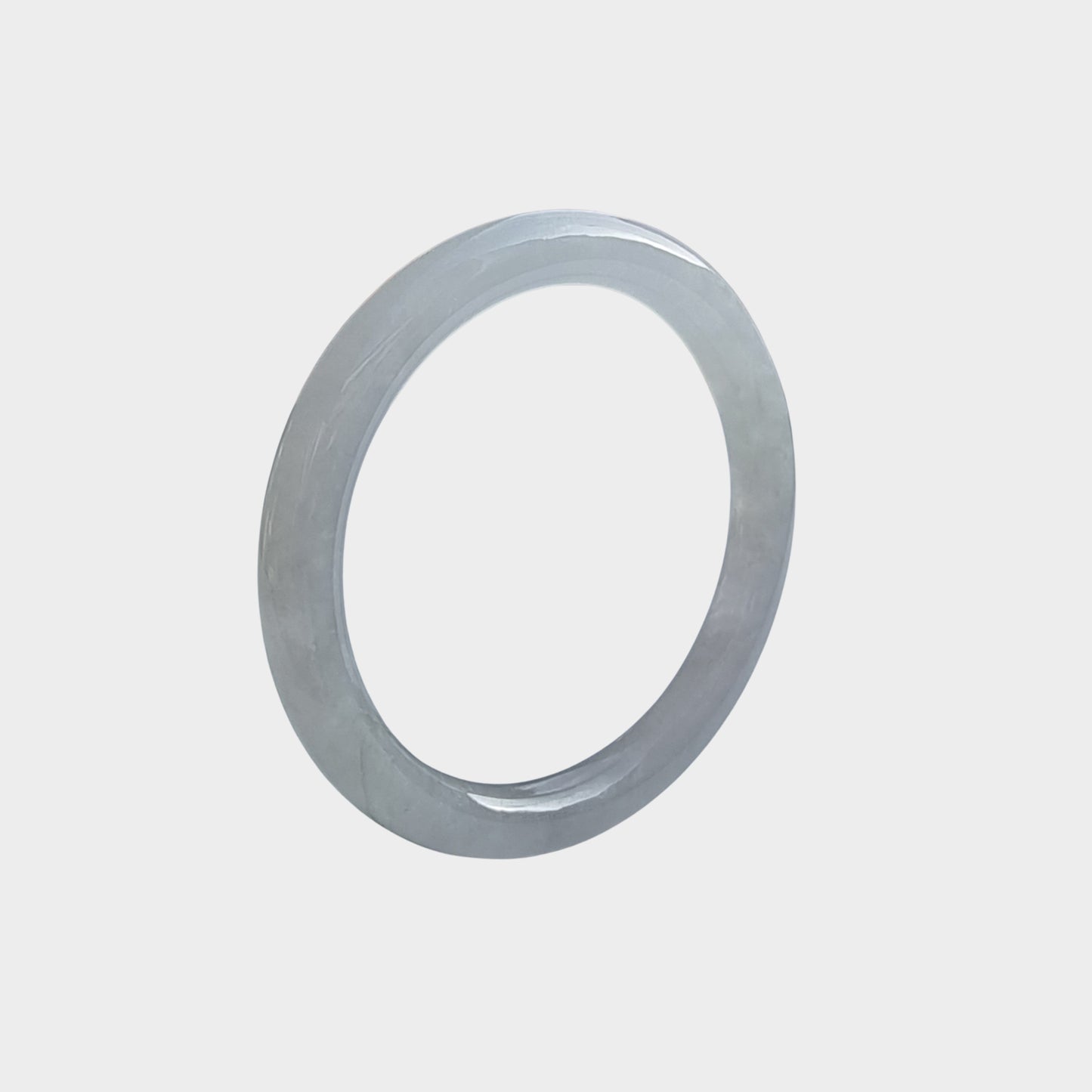 Icy Jadeite Jade Bangle - 51mm Oval