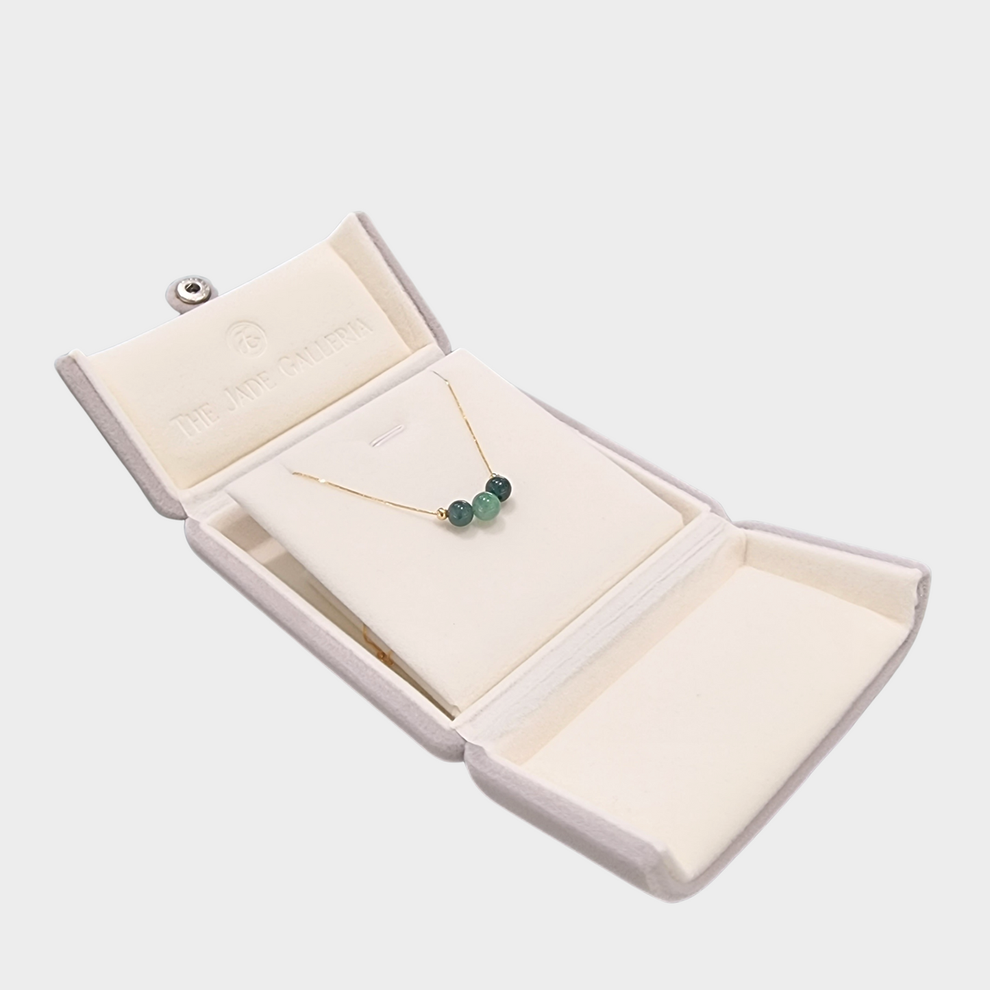 Jadeite Jade Beads Necklace in Yellow Gold