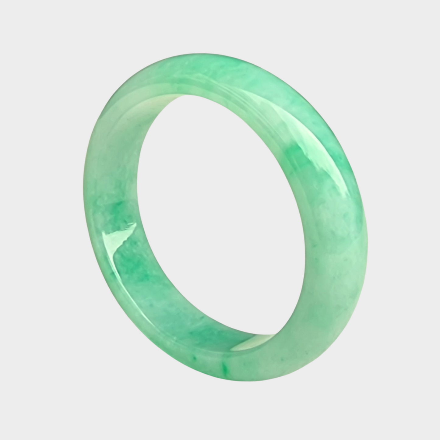 Apple Green Jadeite Jade Bangle - 54mm Oval