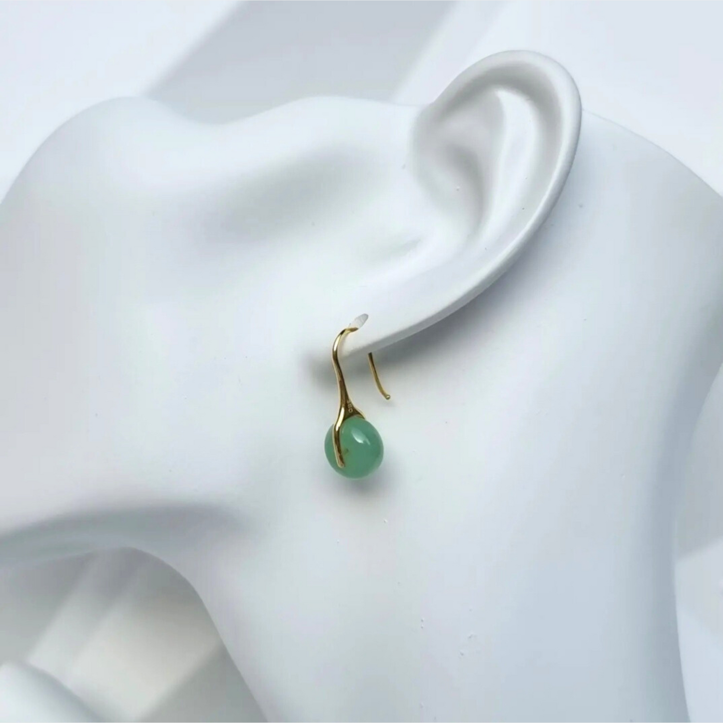 "Lucky Coins" Jadeite Jade Earrings in Yellow Gold