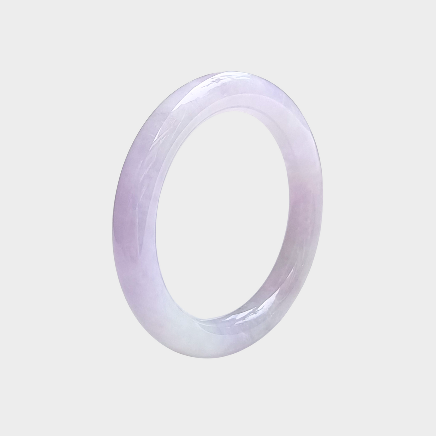 Lavender Jadeite Jade Bangle - 55mm Round