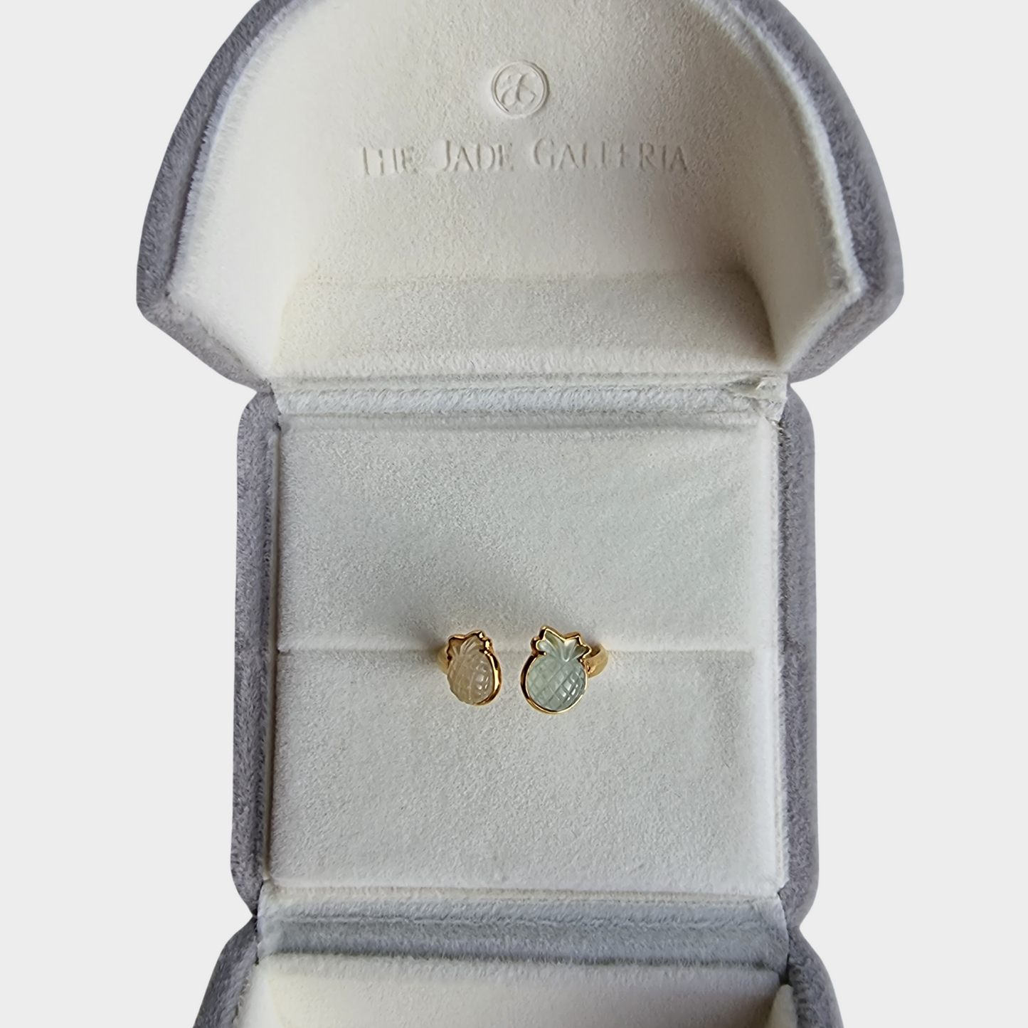 "Auspicious Pineapple" Jadeite Jade Ring in Yellow Gold