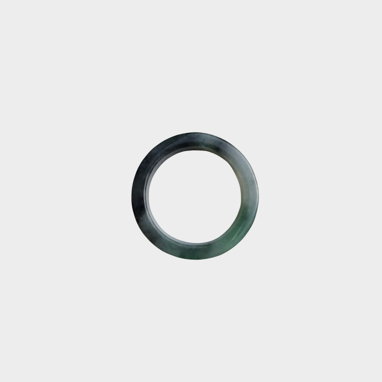 Green and Black Jadeite Jade Abacus Ring