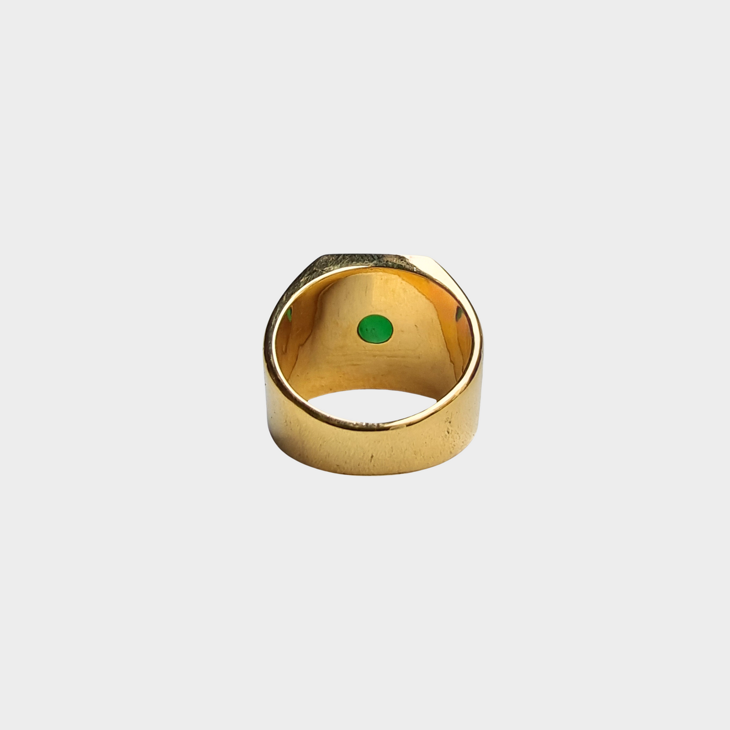 Jadeite Jade Cabochon Ring in Yellow Gold