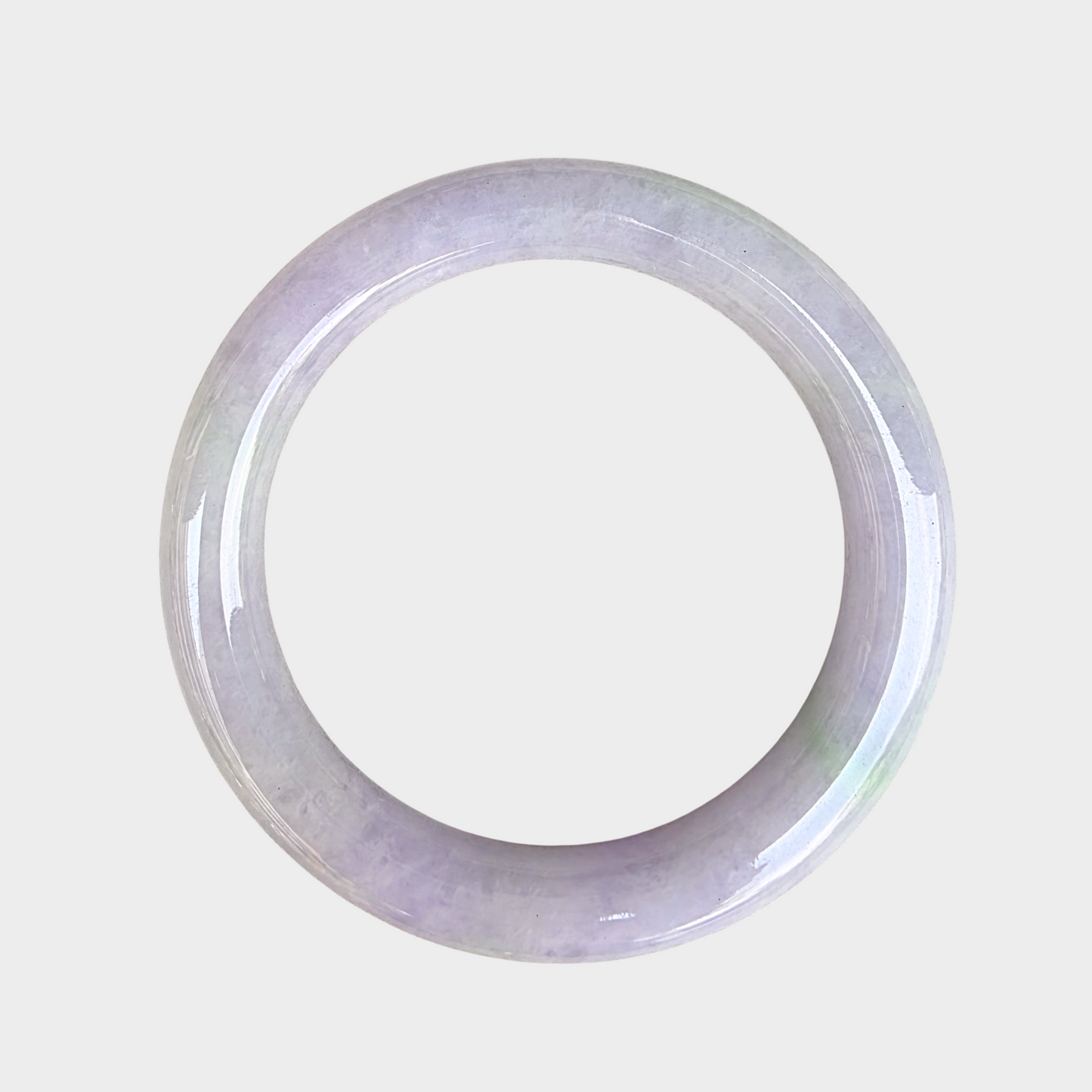 Lavender Jadeite Jade Bangle - 63mm Round