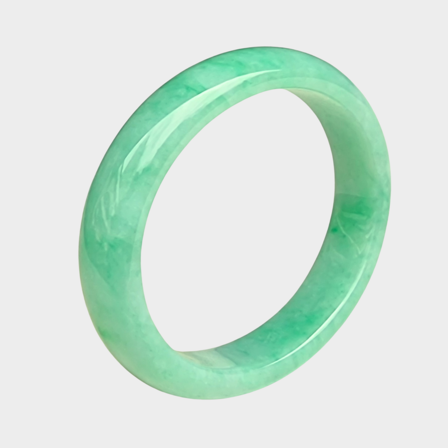 Apple Green Jadeite Jade Bangle - 54mm Oval