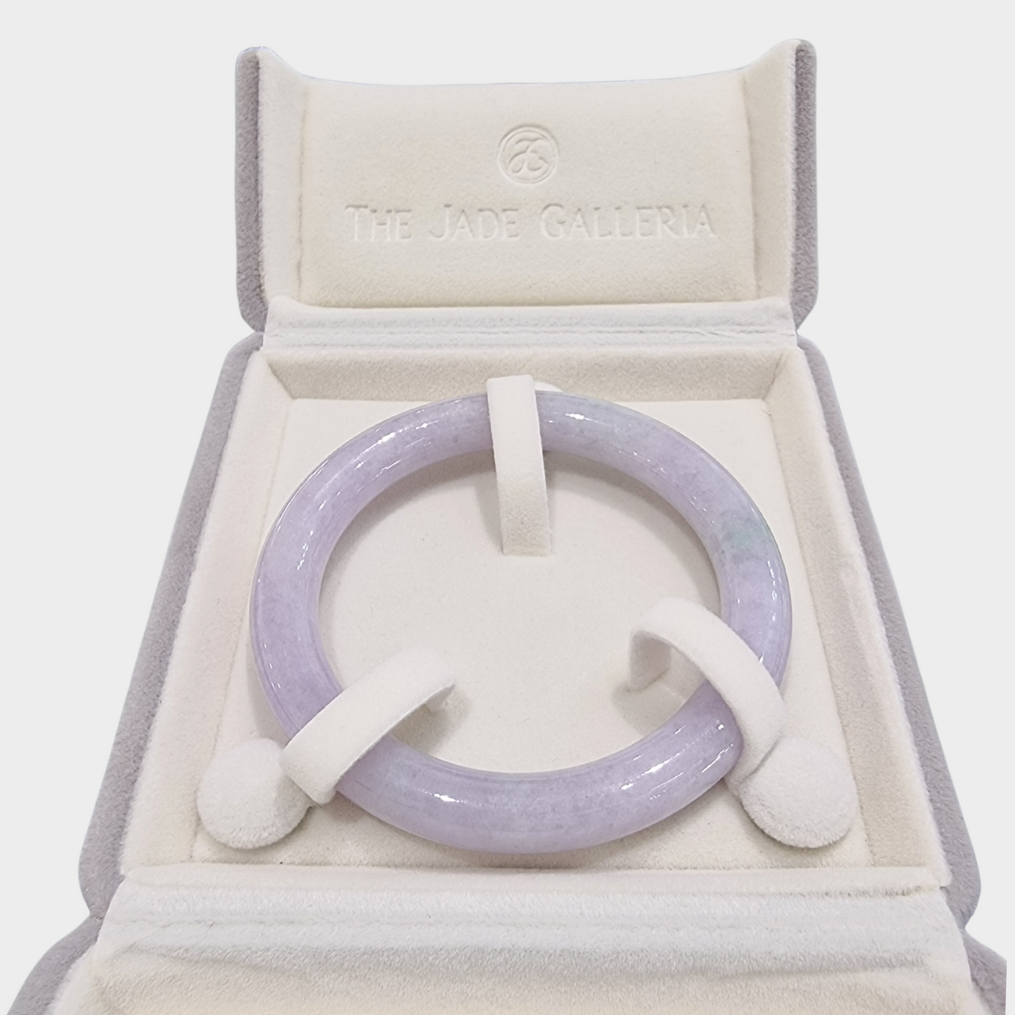 Lavender Jadeite Jade Bangle - 55mm Round