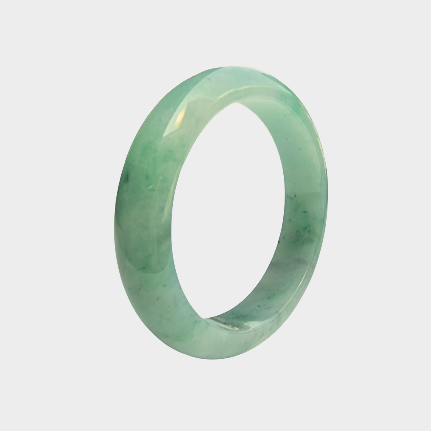 Green Jadeite Jade Bangle - 58mm Half Round