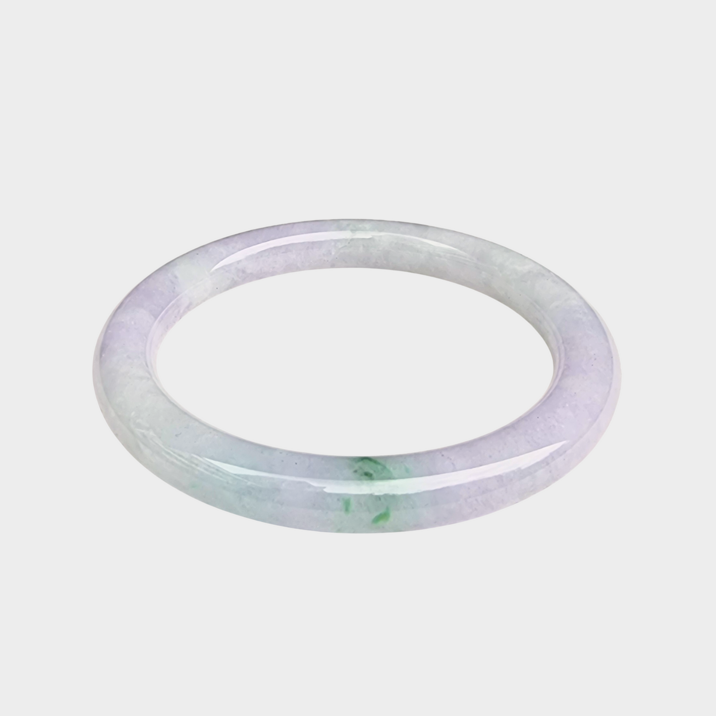Lavender Jadeite Jade Bangle - 55mm Round