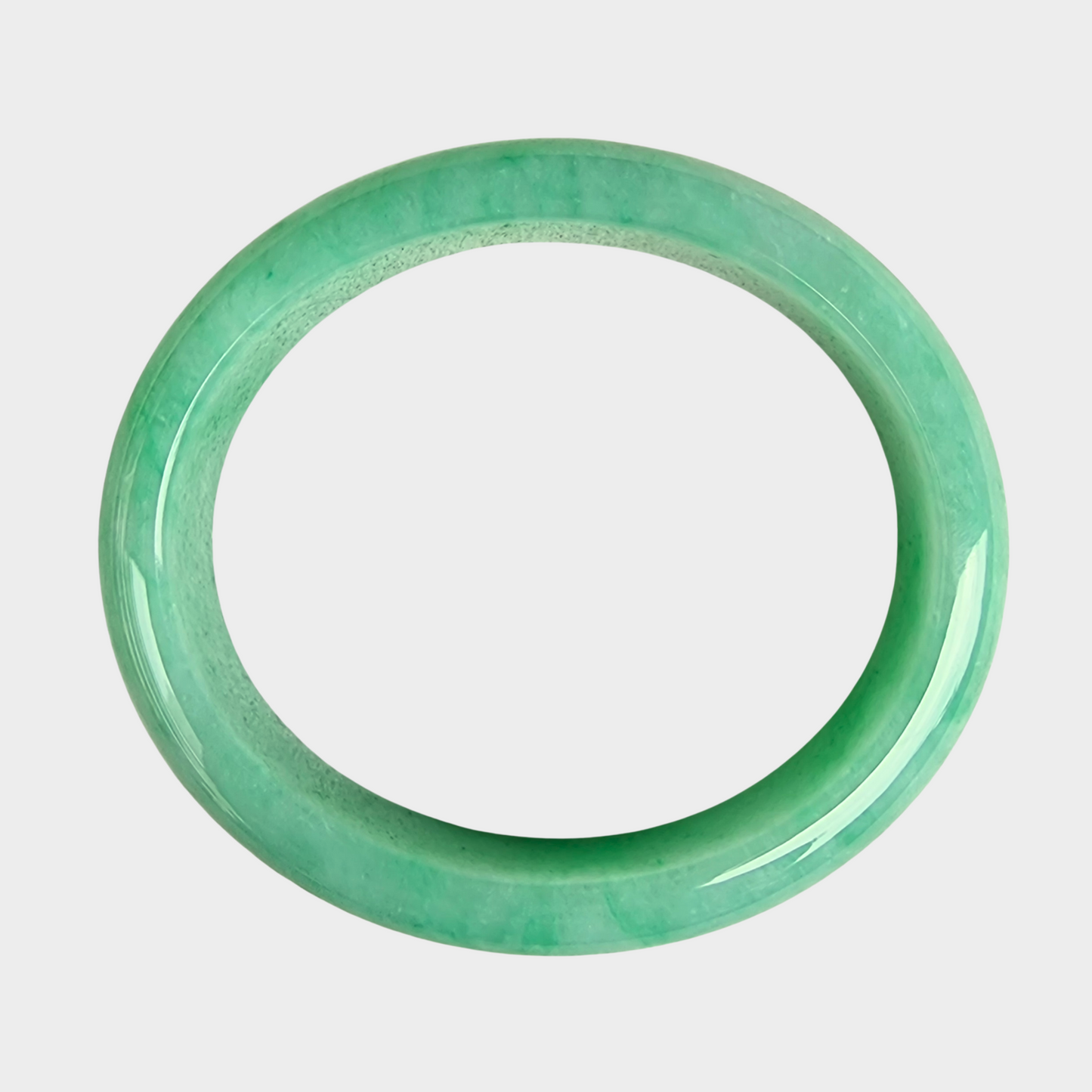 Apple Green Jadeite Jade Bangle - 54mm Oval