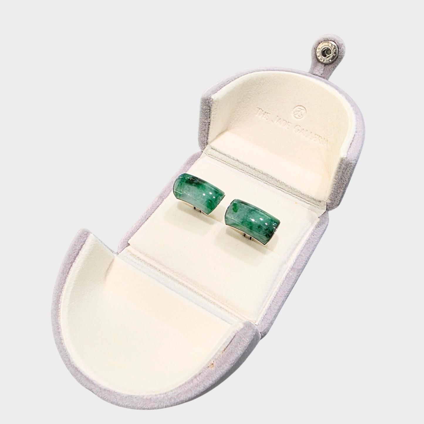 Jadeite Jade Cufflinks in White Gold