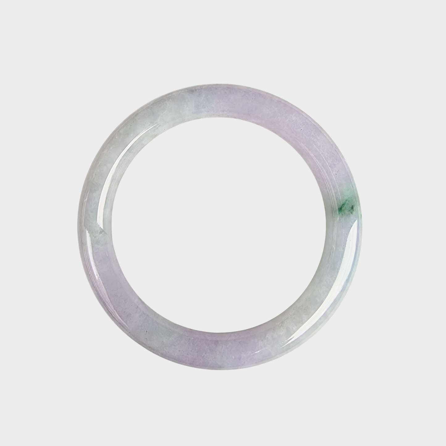 Lavender Jadeite Jade Bangle - 55mm Round