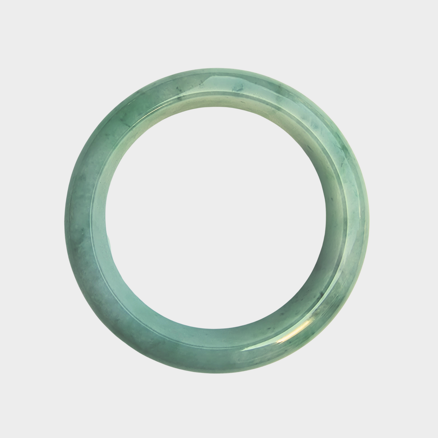 Green Jadeite Jade Bangle - 58mm Half Round