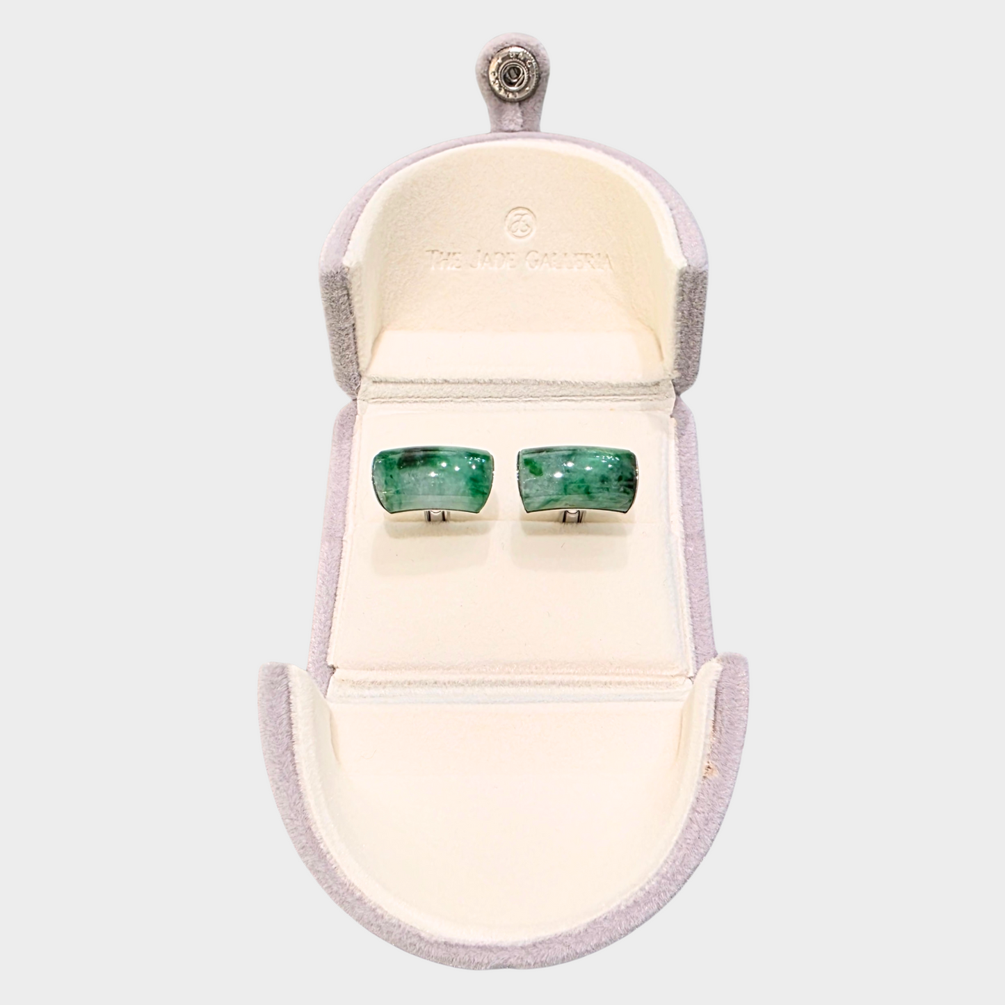 Jadeite Jade Cufflinks in White Gold